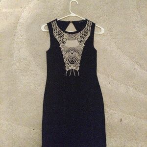 Black and White Backless Minidress